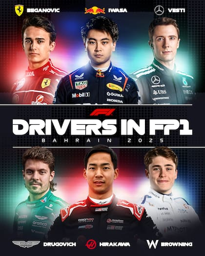 Los seis novatos que participaron de la primera tanda de libres en el GP de Bahréin