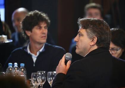 Los senadores Lousteau y Paoltroni en la comisión del senado por el nombramiento del juez Lijo