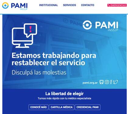Los servicios online del PAMI están caídos desde el miércoles pasado