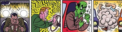 Los signos de la irritabilidad al volante: encender insistentemente las luces para presionar a otro conductor, tocar la bocina repetidamente, hacer gestos e insultar y, por último, llegar a la agresión fìsica