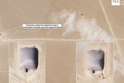 Los silos se construyen bajo unas enormes carpas.