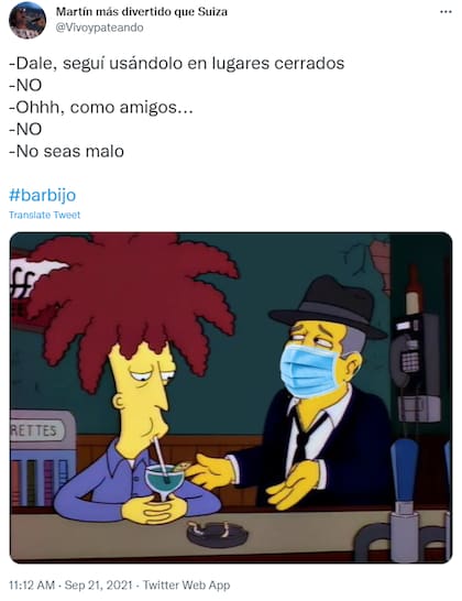Los Simpson fueron usados para reflexionar sobre el futuro de los barbijos en lugares cerrados.