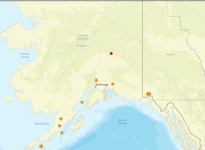 Los sismos más fuertes de la jornada ocurrieron en Alaska