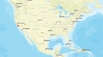 Los sismos ocurridos en Estados Unidos en las últimas 24 horas