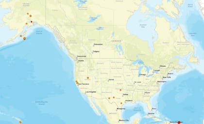 Los sismos ocurridos en Estados Unidos en las últimas 24 horas