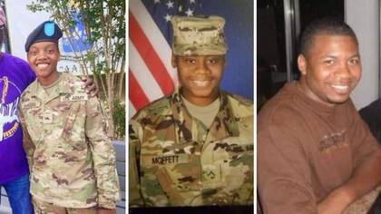 Los soldados William Rivers, Kennedy Sanders y Breonna Moffett, murieron en un ataque en Jordania en la noche del 27 al 28 de enero