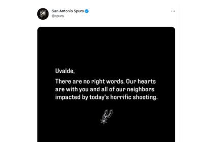 Los Spurs enviaron sus condolencias a todo Uvalde, y en especial a las familias de las víctimas