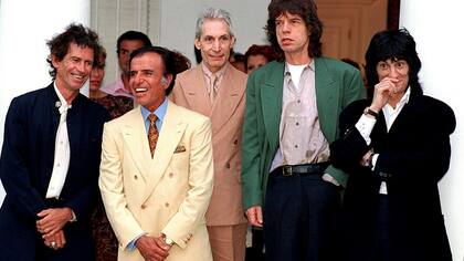 Los Stones y el ex presidente Carlos Menem