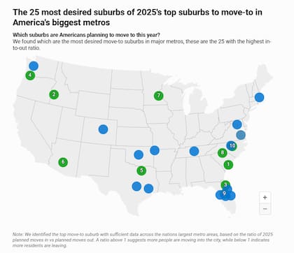 Los suburbios más demandados en las principales áreas metropolitanas., según el informe de MoveBuddha