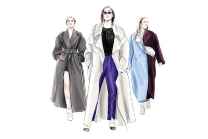 Los tapados se usan amplios, acampanados y largos.