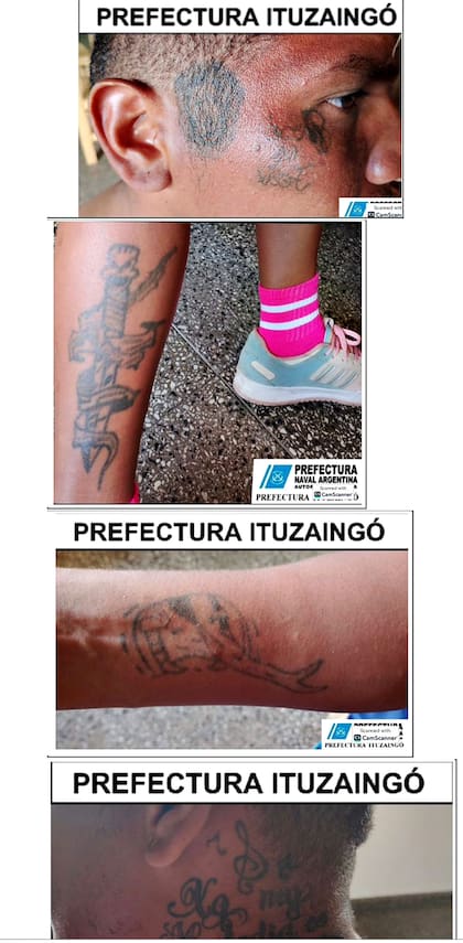 Los tatuajes que del sindicado miembro del Tren de Aragua detenido en diciembre pasado en Corrientes
