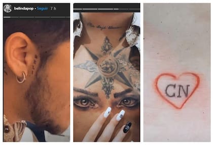 Los tatuajes que se hizo Nodal en honor a Belinda (Foto: Instagram)
