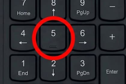 Los teclados que incluyen un apartado numérico, o incluso las extensiones, suelen incluir la referencia en el 5