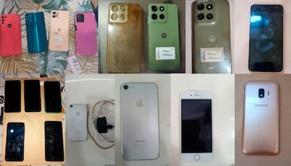 Los teléfonos secuestrados a los sospechosos detenidos