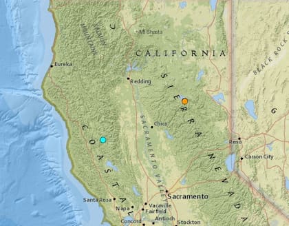 Los temblores más fuerte de las últimas 24 horas en territorio continental estadounidense fueron dos ocurridos cerca de la costa de California