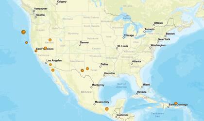 Los temblores ocurridos en EE.UU. durante las últimas horas