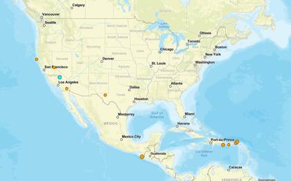 Los temblores ocurridos en EE.UU. durante las últimas horas