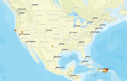 Los temblores ocurridos en EE.UU. durante las últimas horas