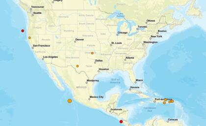 Los temblores ocurridos en EE.UU. durante las últimas horas