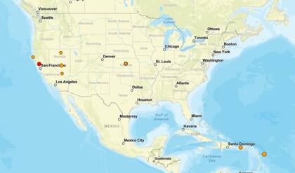 Los temblores ocurridos en EE.UU. durante las últimas horas