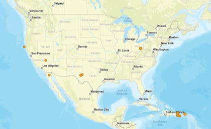 Los temblores ocurridos en EE.UU. durante las últimas horas