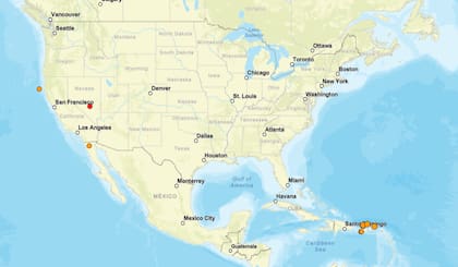 Los temblores ocurridos en EE.UU. durante las últimas horas