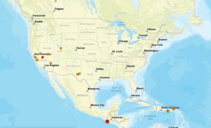 Los temblores ocurridos en EE.UU. durante las últimas horas