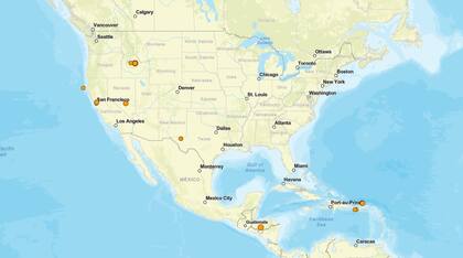 Los temblores ocurridos en EE.UU. durante las últimas horas