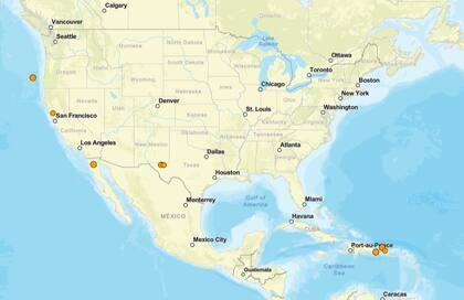 Los temblores ocurridos en EE.UU. durante las últimas horas