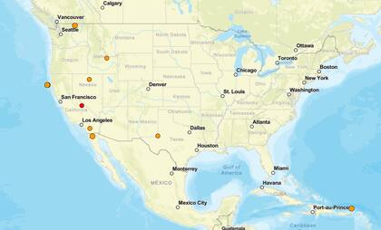 Los temblores ocurridos en EE.UU. durante las últimas horas