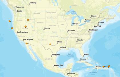 Los temblores ocurridos en EE.UU. durante las últimas horas