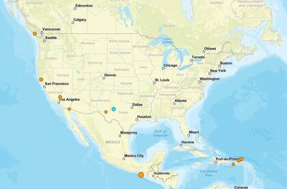 Los temblores ocurridos en EE.UU. durante las últimas horas