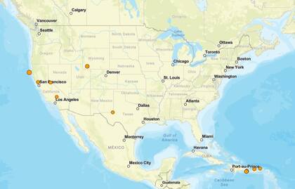 Los temblores ocurridos en EE.UU. durante las últimas horas