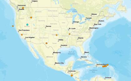 Los temblores ocurridos en EE.UU. durante las últimas horas