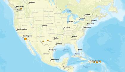 Los temblores ocurridos en EE.UU. durante las últimas horas