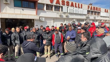 Los trabajadores de Vassalli concentrados en una reciente protesta