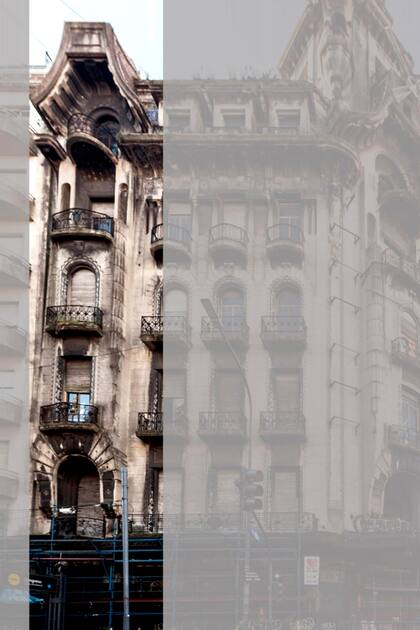 Los trabajos del proyecto piloto se realizarán en este sector de la fachada, sobre la avenida Rivadavia