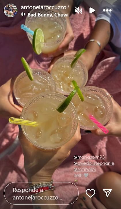 Los tragos que compartió Antonela Roccuzzo con sus amigas