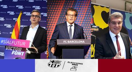 Los tres aspirantes a ser presidente del FC Barcelona: Víctor Font, Toni Freixa y Joan Laporta.