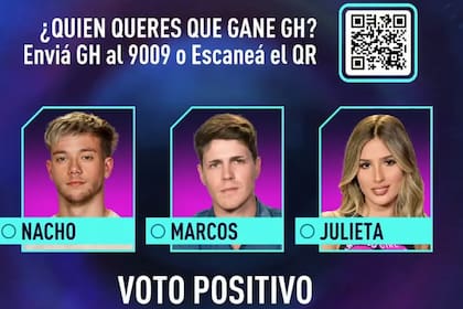 Los tres finalistas de Gran Hermano 2023: Nacho, Marcos y Julieta (Foto: captura)