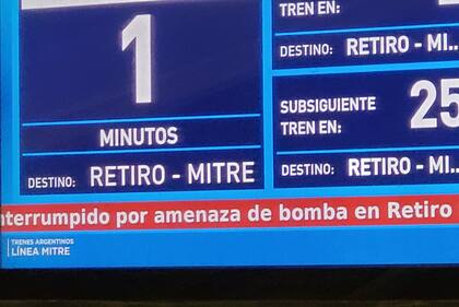 Los tres ramales del tren Mitre se interrumpieron debido a una amenaza de bomba