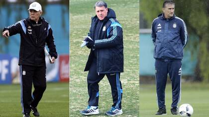 Los tres últimos DT: Alejandro Sabella, Gerardo Martino y Edgardo Bauza; ¿quén será el próximo? Jorge Sampaoli es el que quiere la dirigencia