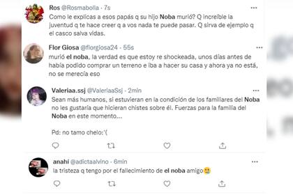 Los tristes mensajes de despedida hacia El Noba (Captura Twitter)