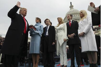 Los Trump, durante la asunción presidencial