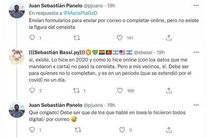 Los tuiteros respondieron sobre cómo se produce el censo de población en los Estados Unidos, que fue una de las preguntas que realizó María Pía en su posteo