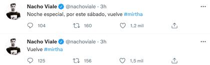 Los tuits con los que Nacho Viale adelantó el regreso de su abuela Mirtha Legrand a la televisión