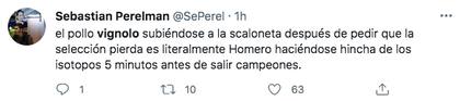 Los tuits contra Sebastián Vignolo