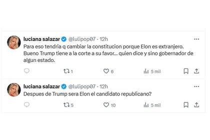 Los tuits de Luciana Salazar, que llamaron la atención