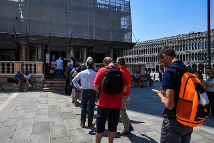 Los turistas hicieron filas de hasta tres horas en Venecia