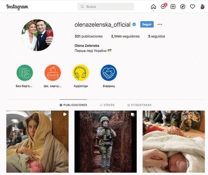 Los últimos posteos de su cuenta de Instagram están relacionados con el conflicto bélico con Rusia. 